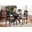 Baxton Studio Carlin Modern Transitional Grey Fabric Upholstered and Dark Brown Finished Wood 5-Piece Dining Set