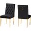 Baxton Studio Caspera Contemporary Glam and Luxe Black Velvet Fabric and Gold Metal 2-Piece Dining Chair Set