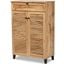 Baxton Studio Coolidge Modern and Contemporary Oak Brown Finished Wood 5 Shelf Shoe Storage Cabinet