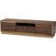 Baxton Studio Cormac Mid-Century Modern Transitional Walnut Brown Finished Wood And Gold Metal 2-Door Tv Stand