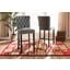 Baxton Studio Daphne Modern And Contemporary Dark Grey Velvet Fabric Upholstered And Dark Brown Finished Wood 2-Piece Bar Stool Set