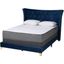 Baxton Studio Easton Contemporary Glam And Luxe Navy Blue Velvet And Gold Metal Queen Size Panel Bed