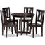 Baxton Studio Elodia Modern And Contemporary Transitional Dark Brown Finished Wood 5 Piece Dining Set