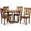 Baxton Studio Elodia Modern And Contemporary Transitional Walnut Brown Finished Wood 5 Piece Dining Set