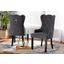 Baxton Studio Fabre Modern Transitional Grey Velvet Fabric Upholstered and Dark Brown Finished Wood 2-Piece Dining Chair Set