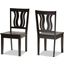 Baxton Studio Fenton Modern And Contemporary Transitional Dark Brown Finished Wood 2 Piece Dining Chair Set