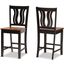 Baxton Studio Fenton Modern And Contemporary Transitional Two Tone Dark Brown And Walnut Brown Finished Wood 2 Piece Counter Stool Set