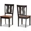 Baxton Studio Fenton Modern And Contemporary Transitional Two Tone Dark Brown And Walnut Brown Finished Wood 2 Piece Dining Chair Set