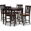 Baxton Studio Fenton Modern And Contemporary Transitional Two Tone Dark Brown And Walnut Brown Finished Wood 5 Piece Pub Set
