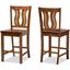 Baxton Studio Fenton Modern And Contemporary Transitional Walnut Brown Finished Wood 2 Piece Counter Stool Set