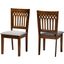 Baxton Studio Genesis Modern Grey Fabric and Walnut Brown Finished Wood 2 Piece Dining Chair Set