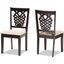 Baxton Studio Gervais Modern And Contemporary Sand Fabric Upholstered And Dark Brown Finished Wood 2 Piece Dining Chair Set