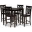 Baxton Studio Gervais Modern And Contemporary Transitional Dark Brown Finished Wood 5 Piece Pub Set