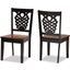 Baxton Studio Gervais Modern And Contemporary Transitional Two Tone Dark Brown And Walnut Brown Finished Wood 2 Piece Dining Chair Set