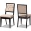 Baxton Studio Gideon Modern And Contemporary Sand Fabric Upholstered And Dark Brown Finished Wood 2-Piece Dining Chair Set