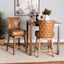 Baxton Studio Gradisca Modern Tan Faux Leather And Walnut Brown Finished Wood 2-Piece Swivel Counter Stool Set