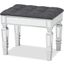 Baxton Studio Hedia Contemporary Glam And Luxe Grey Fabric Upholstered And Silver Finished Wood Ottoman