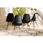 Baxton Studio Jaspen Modern and Contemporary Black Finished Polypropylene Plastic and Oak Brown Finished Wood 4-Piece Dining Chair Set