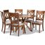 Baxton Studio Jessie Modern And Contemporary Grey Fabric Upholstered And Walnut Brown Finished Wood 7 Piece Dining Set