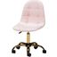 Baxton Studio Kabira Contemporary Glam And Luxe Blush Pink Velvet Fabric And Gold Metal Swivel Office Chair