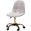 Baxton Studio Kabira Contemporary Glam And Luxe Grey Velvet Fabric And Gold Metal Swivel Office Chair