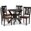 Baxton Studio Karla Modern And Contemporary Transitional Two Tone Dark Brown And Walnut Brown Finished Wood 5 Piece Dining Set