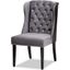 Baxton Studio Lamont Modern Contemporary Transitional Grey Velvet Fabric Upholstered And Dark Brown Finished Wood Wingback Dining Chair