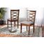 Baxton Studio Lanier Modern and Contemporary Grey Fabric Upholstered and Walnut Brown Finished Wood 2-Piece Dining Chair Set