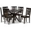 Baxton Studio Liese Modern And Contemporary Transitional Dark Brown Finished Wood 7 Piece Dining Set