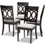 Baxton Studio Lucie Modern And Contemporary Grey Fabric Upholstered Espresso Brown Finished Wood Dining Chair Set Of 4