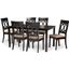 Baxton Studio Lucie Modern and Contemporary Sand Fabric Upholstered and Dark Brown Finished Wood 7-Piece Dining Set