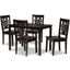 Baxton Studio Luisa Modern And Contemporary Transitional Dark Brown Finished Wood 5 Piece Dining Set