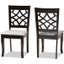 Baxton Studio Mael Modern and Contemporary Grey Fabric Upholstered and Dark Brown Finished Wood 2-Piece Dining Chair Set