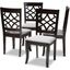 Baxton Studio Mael Modern And Contemporary Grey Fabric Upholstered Espresso Brown Finished Wood Dining Chair Set Of 4