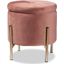 Baxton Studio Malina Contemporary Glam and Luxe Pink Velvet Fabric Upholstered and Gold Finished Metal Storage Ottoman