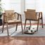 Baxton Studio Marcena Mid-Century Modern Beige Imitation Leather Upholstered and Walnut Brown Finished Wood 2-Piece Dining Chair Set