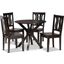 Baxton Studio Mare Modern And Contemporary Transitional Dark Brown Finished Wood 5 Piece Dining Set