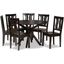 Baxton Studio Mare Modern And Contemporary Transitional Dark Brown Finished Wood 7 Piece Dining Set