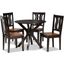 Baxton Studio Mare Modern And Contemporary Transitional Two Tone Dark Brown And Walnut Brown Finished Wood 5 Piece Dining Set