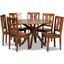 Baxton Studio Mare Modern And Contemporary Transitional Walnut Brown Finished Wood 7 Piece Dining Set