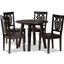 Baxton Studio Mina Modern And Contemporary Transitional Dark Brown Finished Wood 5 Piece Dining Set