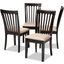Baxton Studio Minette Modern And Contemporary Sand Fabric Upholstered Espresso Brown Finished Wood Dining Chair Set Of 4