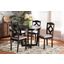Baxton Studio Morigan Modern Transitional Grey Fabric Upholstered and Dark Brown Finished Wood 5-Piece Dining Set