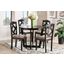Baxton Studio Morigan Sand Fabric Upholstered and Dark Brown Finished Wood 5-Piece Dining Set