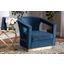 Baxton Studio Neville Modern Luxe and Glam Navy Blue Velvet Fabric Upholstered and Gold Finished Metal Armchair