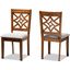 Baxton Studio Nicolette Modern And Contemporary Grey Fabric Upholstered And Walnut Brown Finished Wood 2 Piece Dining Chair Set