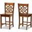Baxton Studio Nicolette Modern And Contemporary Transitional Walnut Brown Finished Wood 2 Piece Counter Stool Set