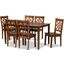 Baxton Studio Nicolette Modern And Contemporary Walnut Brown Finished Wood 7 Piece Dining Set