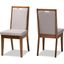 Baxton Studio Octavia Modern And Contemporary Grey Fabric Upholstered And Walnut Brown Finished Wood 2-Piece Dining Chair Set