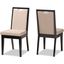 Baxton Studio Octavia Modern And Contemporary Sand Fabric Upholstered And Dark Brown Finished Wood 2-Piece Dining Chair Set